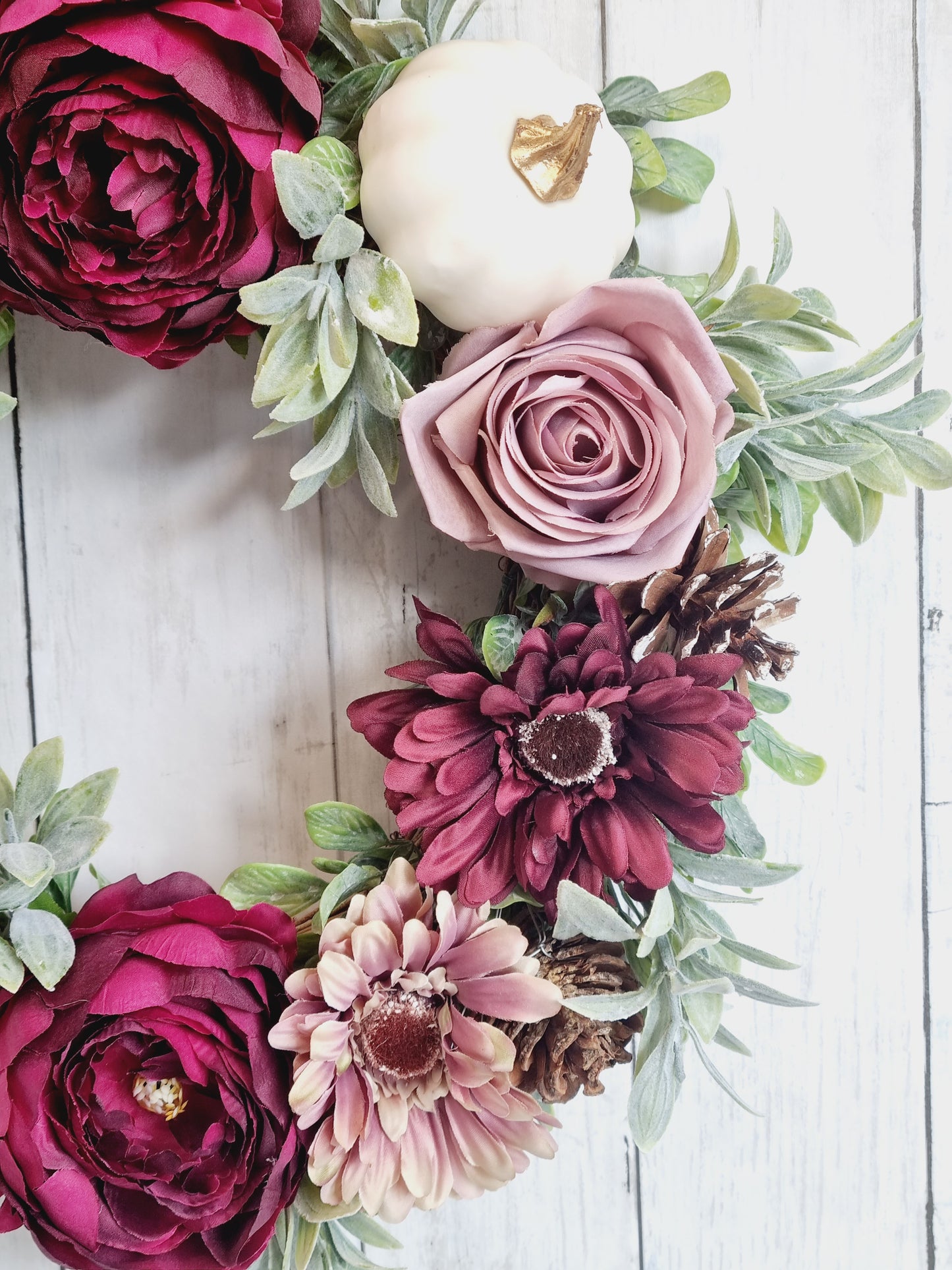 Autumn full pumpkin floral front door wreath