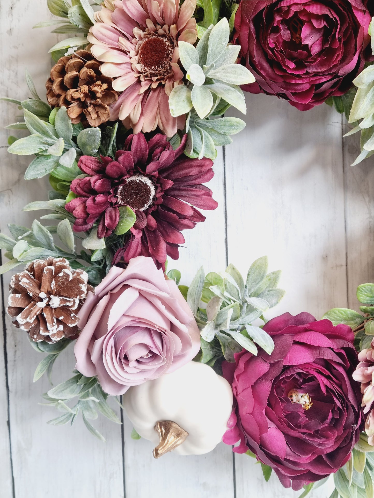 Autumn full pumpkin floral front door wreath