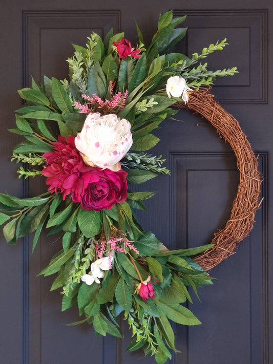 Luxury king protea front door wreath