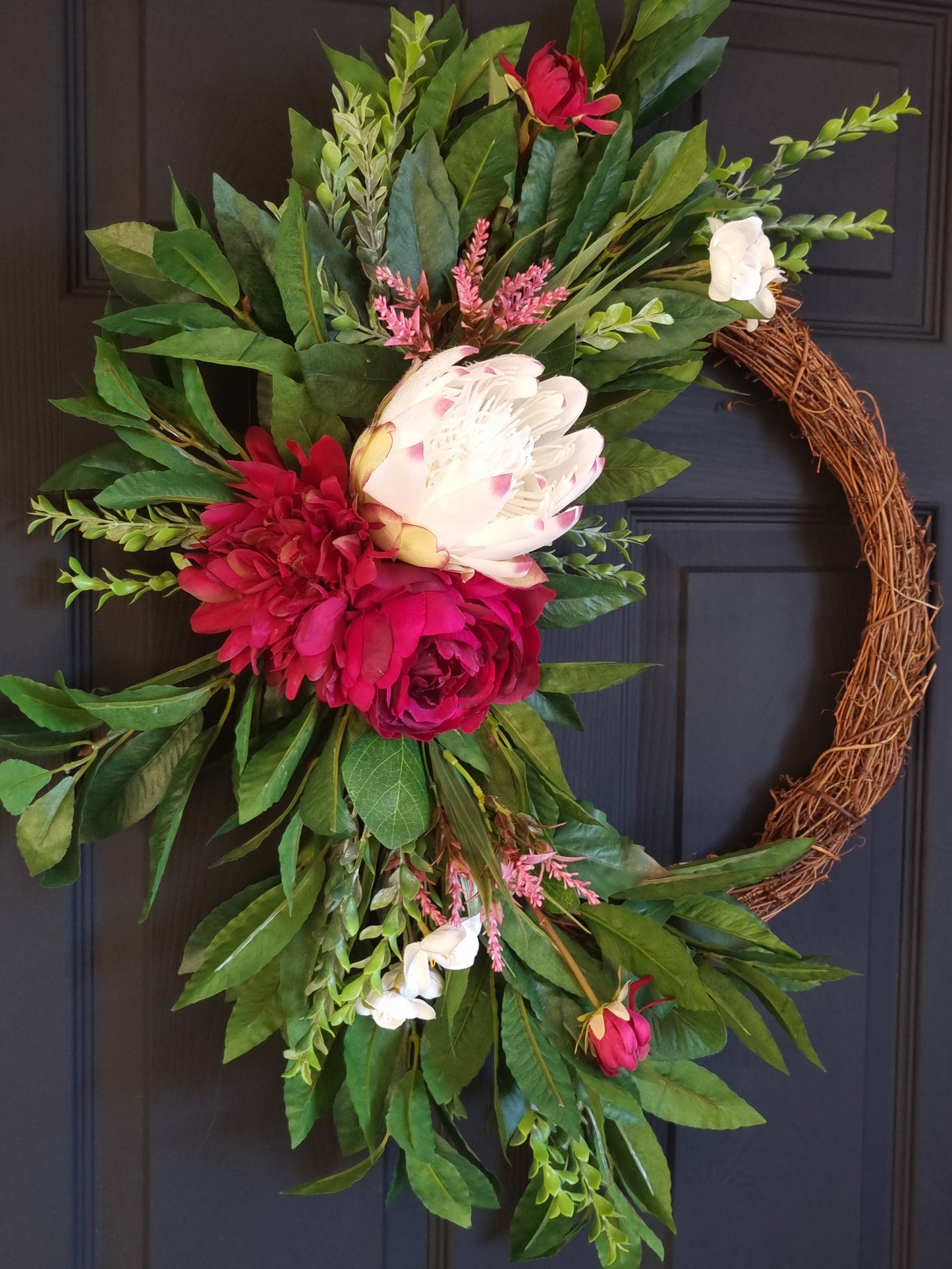 Luxury king protea front door wreath