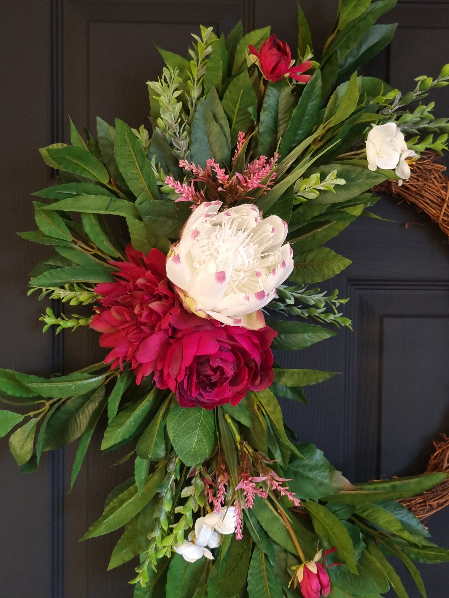 Luxury king protea front door wreath