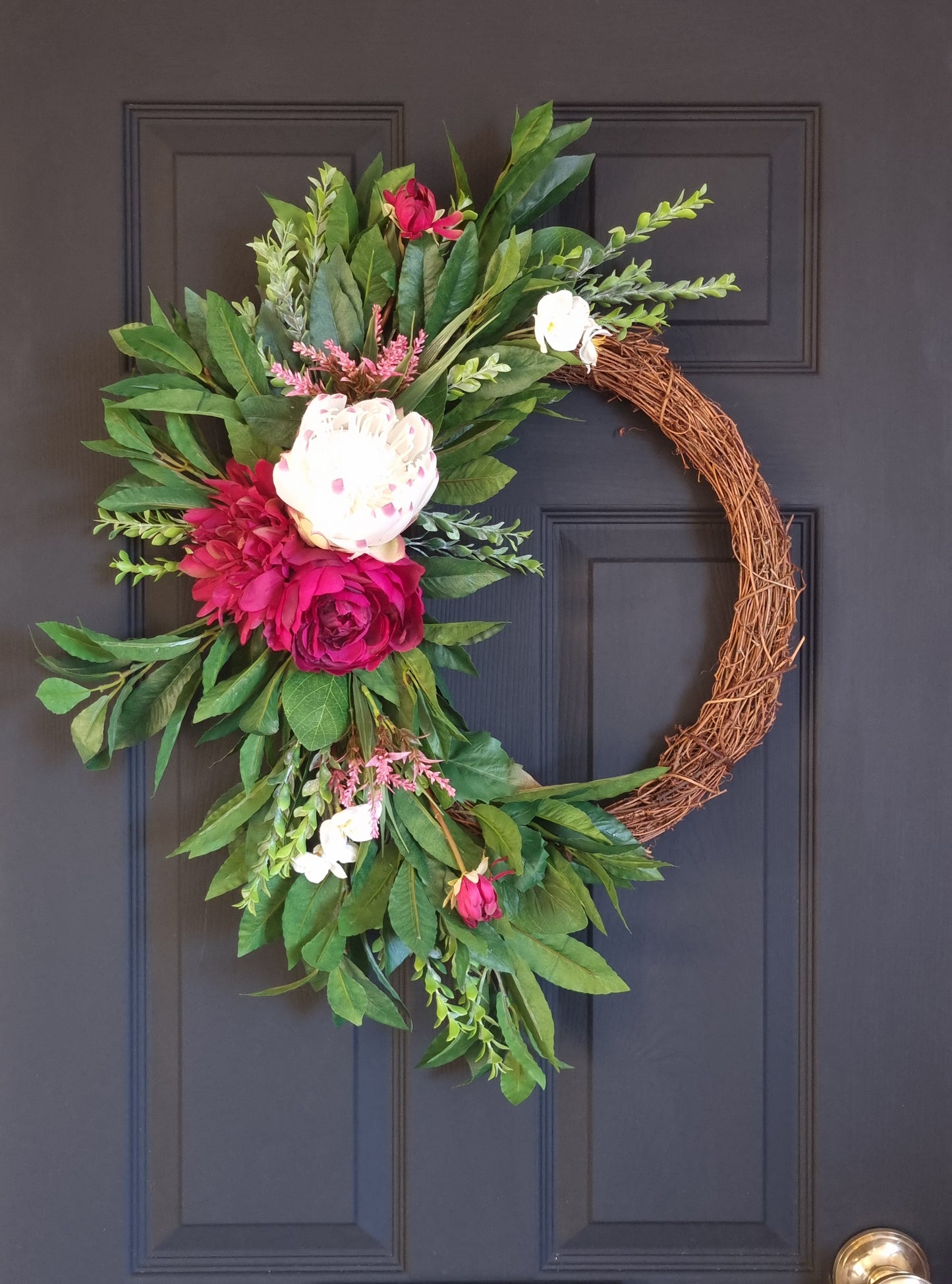 Luxury king protea front door wreath