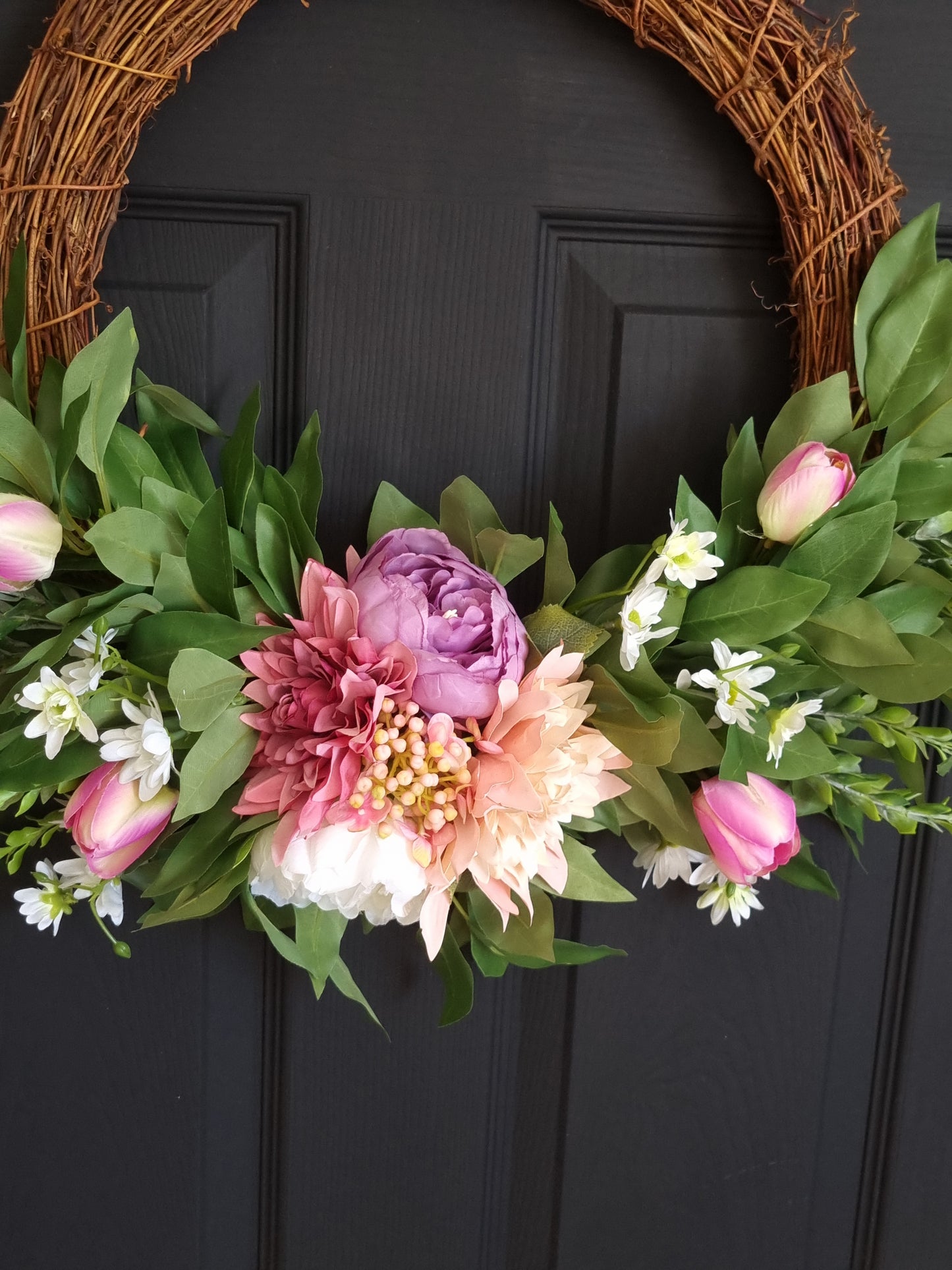 Luxury peony and dahilia frontdoor wreath