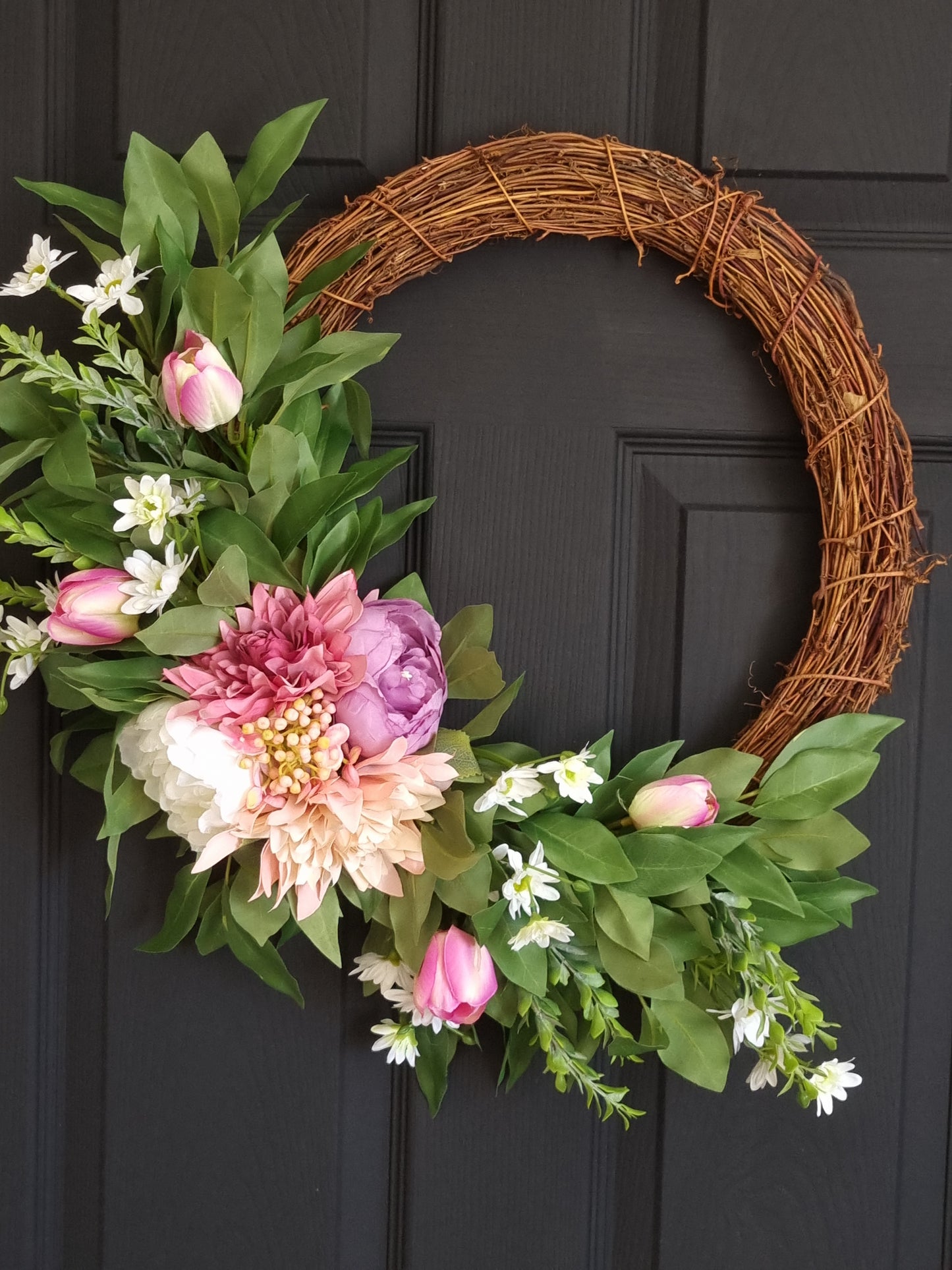 Luxury peony and dahilia frontdoor wreath