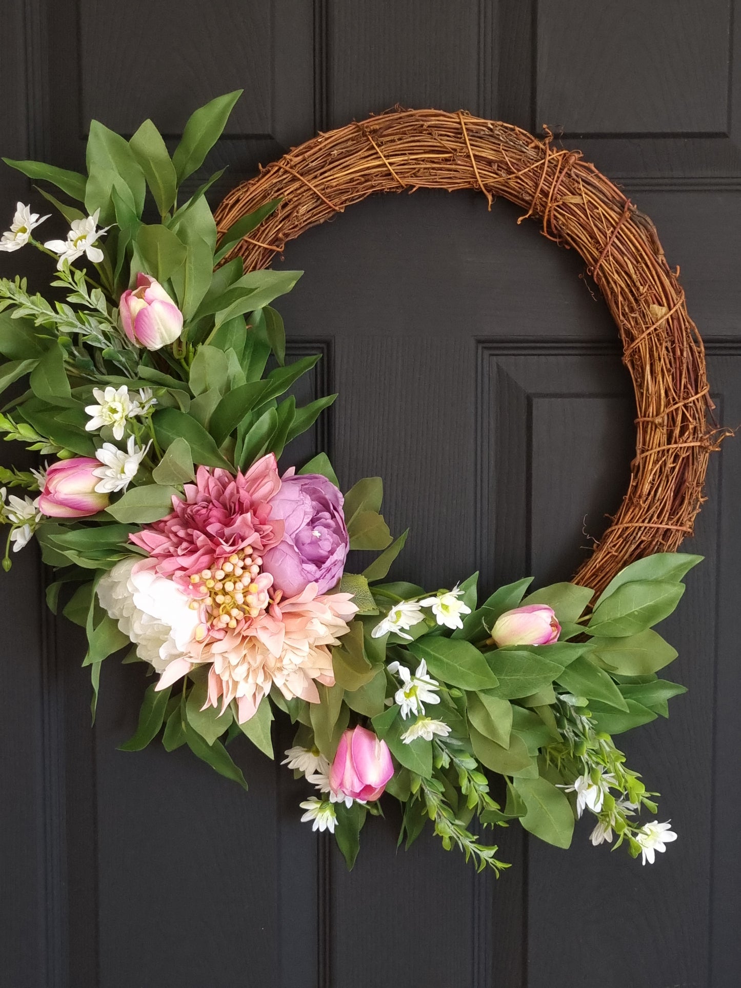 Luxury peony and dahilia frontdoor wreath