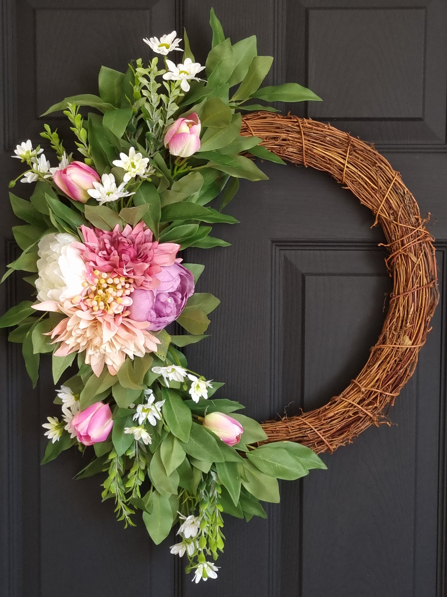 Luxury peony and dahilia frontdoor wreath