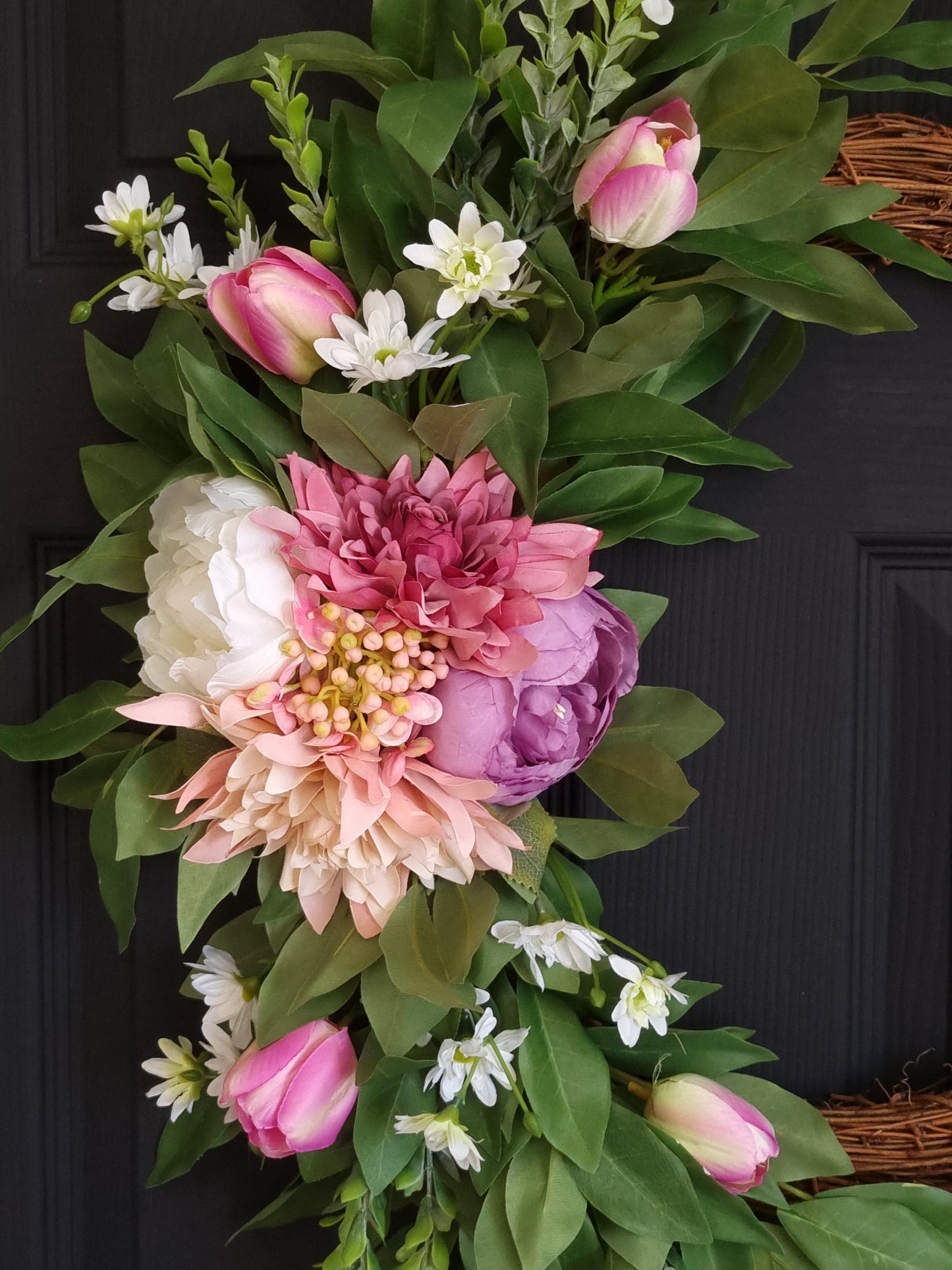 Luxury peony and dahilia frontdoor wreath