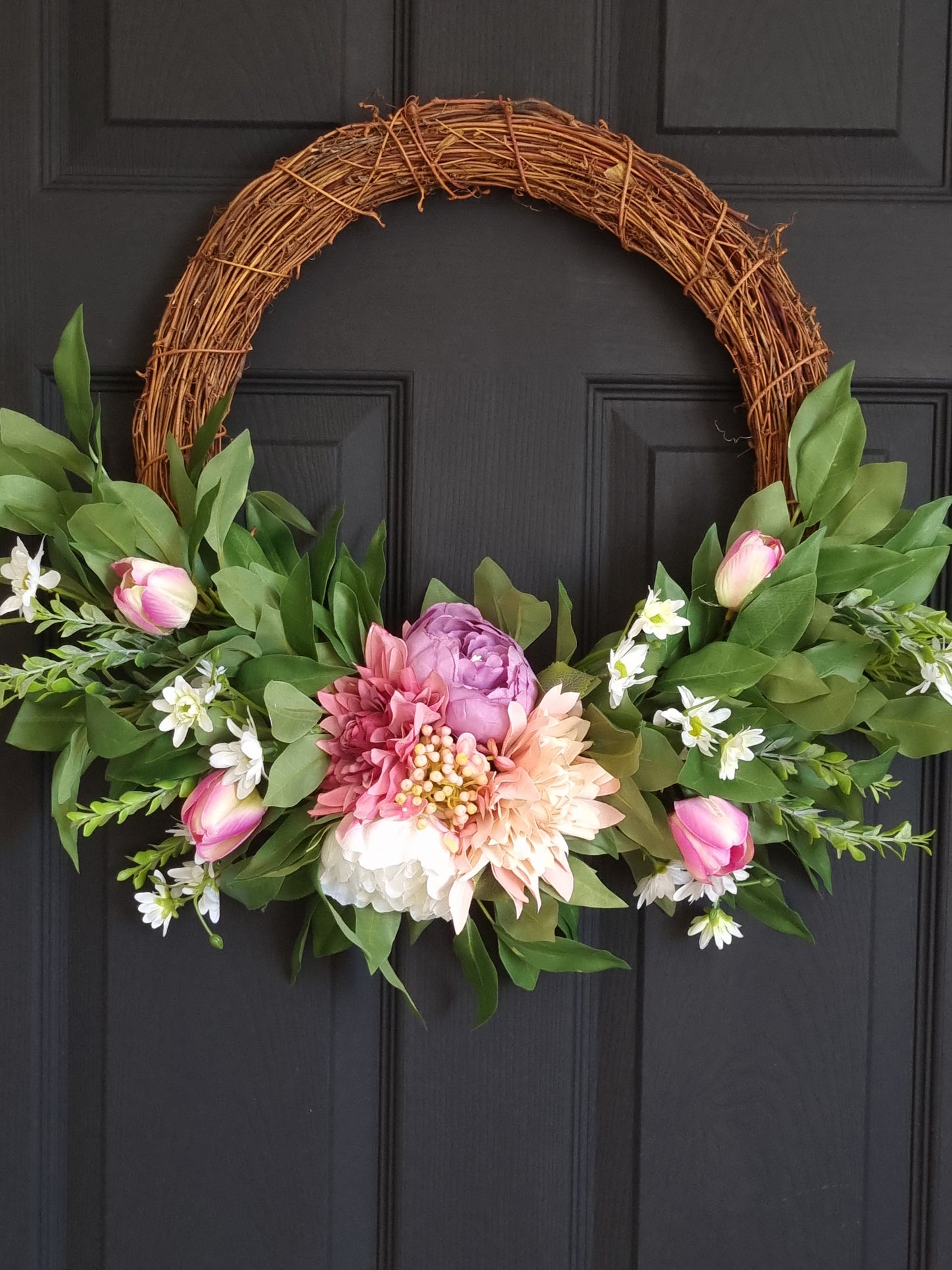 Luxury peony and dahilia frontdoor wreath