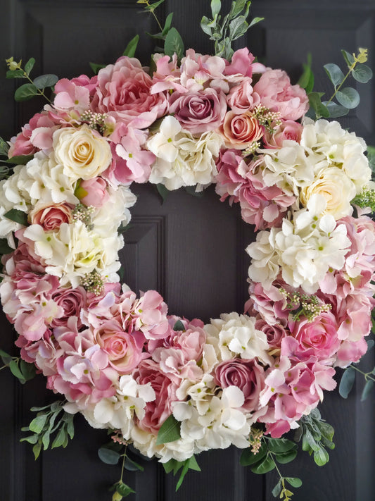 Luxury Blush pink full front door wreath