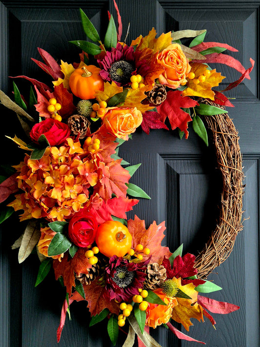 Luxury artificial autumn / fall wreath